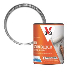 V33  750ml Pure White Matt Stain Block  Paint