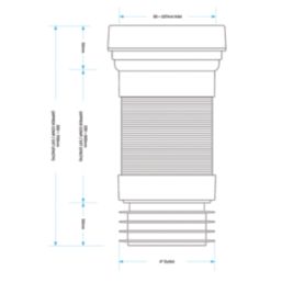 Viva Slinky-Fit Flexible Straight Long Pan Connector White 300-700mm