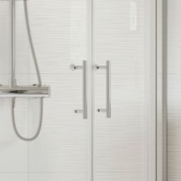 Framed Offset Quadrant Shower Enclosure LH&RH Polished Silver Effect/Clear 1000mm x 800mm x 1850mm