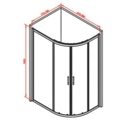 Framed Offset Quadrant Shower Enclosure LH&RH Polished Silver Effect/Clear 1000mm x 800mm x 1850mm