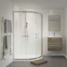 Framed Offset Quadrant Shower Enclosure LH&RH Polished Silver Effect/Clear 1000mm x 800mm x 1850mm
