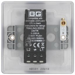 British General Nexus Metal 1-Gang 2-Way LED Dimmer Switch  Brushed Steel