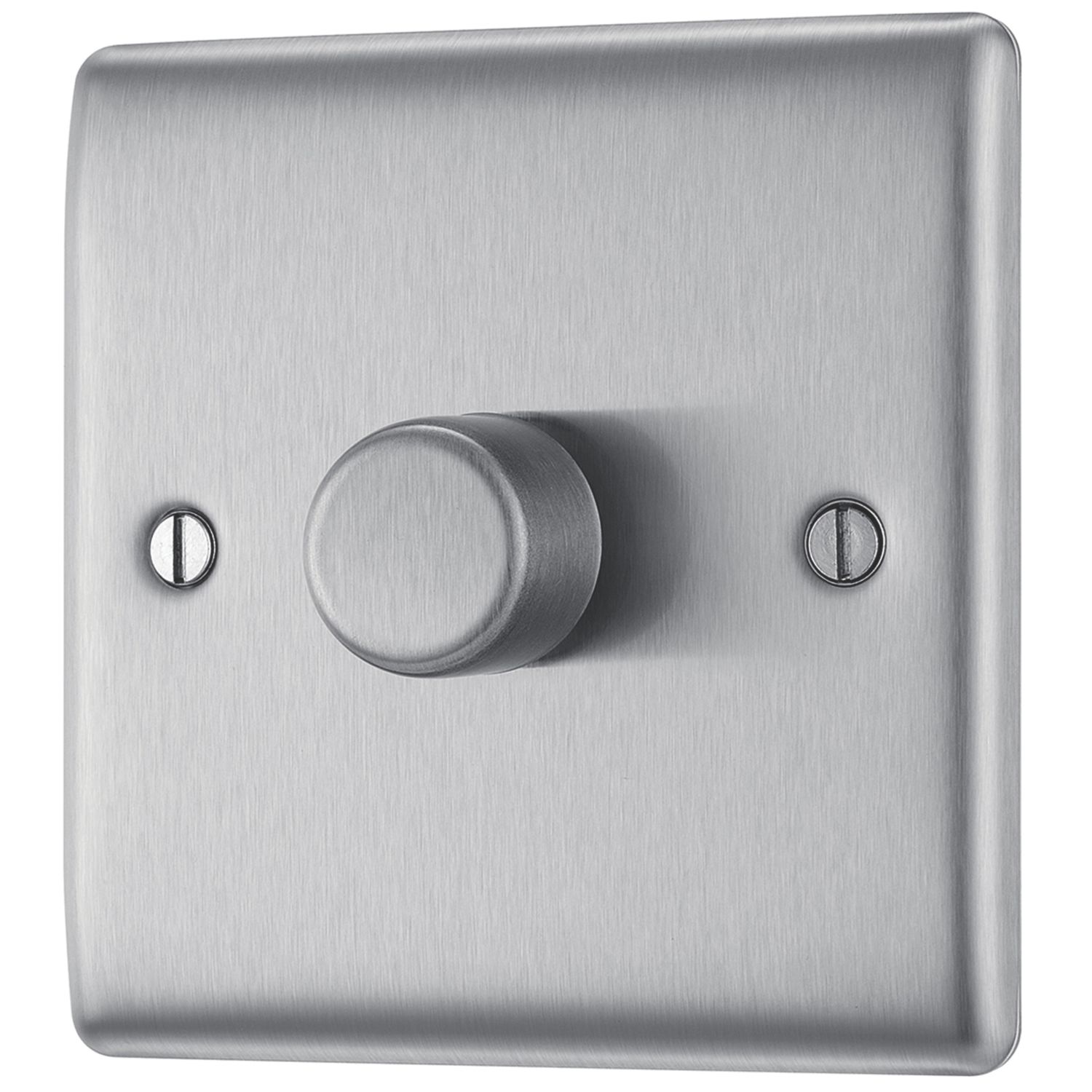 British General Nexus Metal 1-Gang 2-Way LED Dimmer Switch Brushed Steel (325PM)