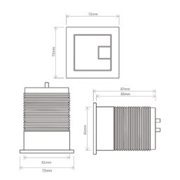 Square Dual-Flush Flushing Button Black