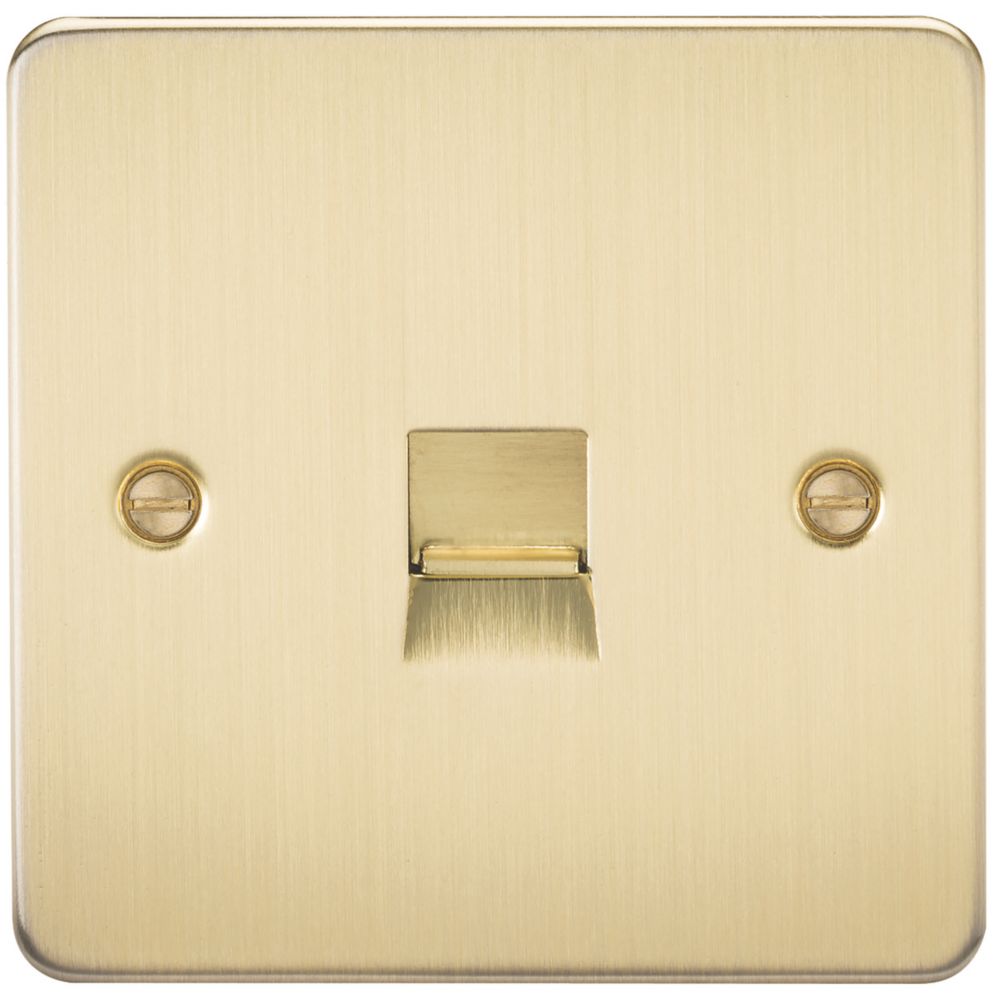 Knightsbridge 1Gang Master Telephone Socket Brushed Brass Screwfix