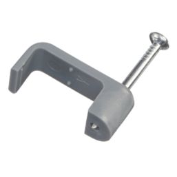 Vimark Grey Flat Single Twin & Earth Cable Clips 10mm 100 Pack