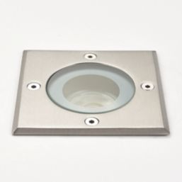 Saxby Pillar 110mm Outdoor Square Ground Light Polished Stainless steel