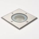 Saxby Pillar 110mm Outdoor Square Ground Light Polished Stainless steel