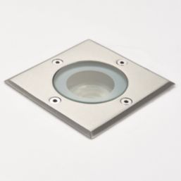 Saxby Pillar 110mm Outdoor Square Ground Light Polished Stainless steel