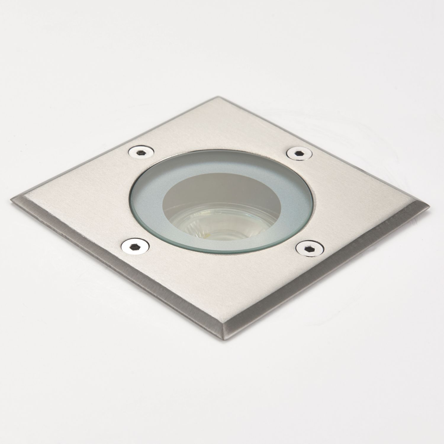 Saxby Pillar 110mm Outdoor Square Ground Light Polished Stainless steel (325VX)