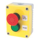 Hylec 1DE.02.01AG-SF Double Pole Flush & Mushroom Head Push-Button Isolator Switch NO/NC