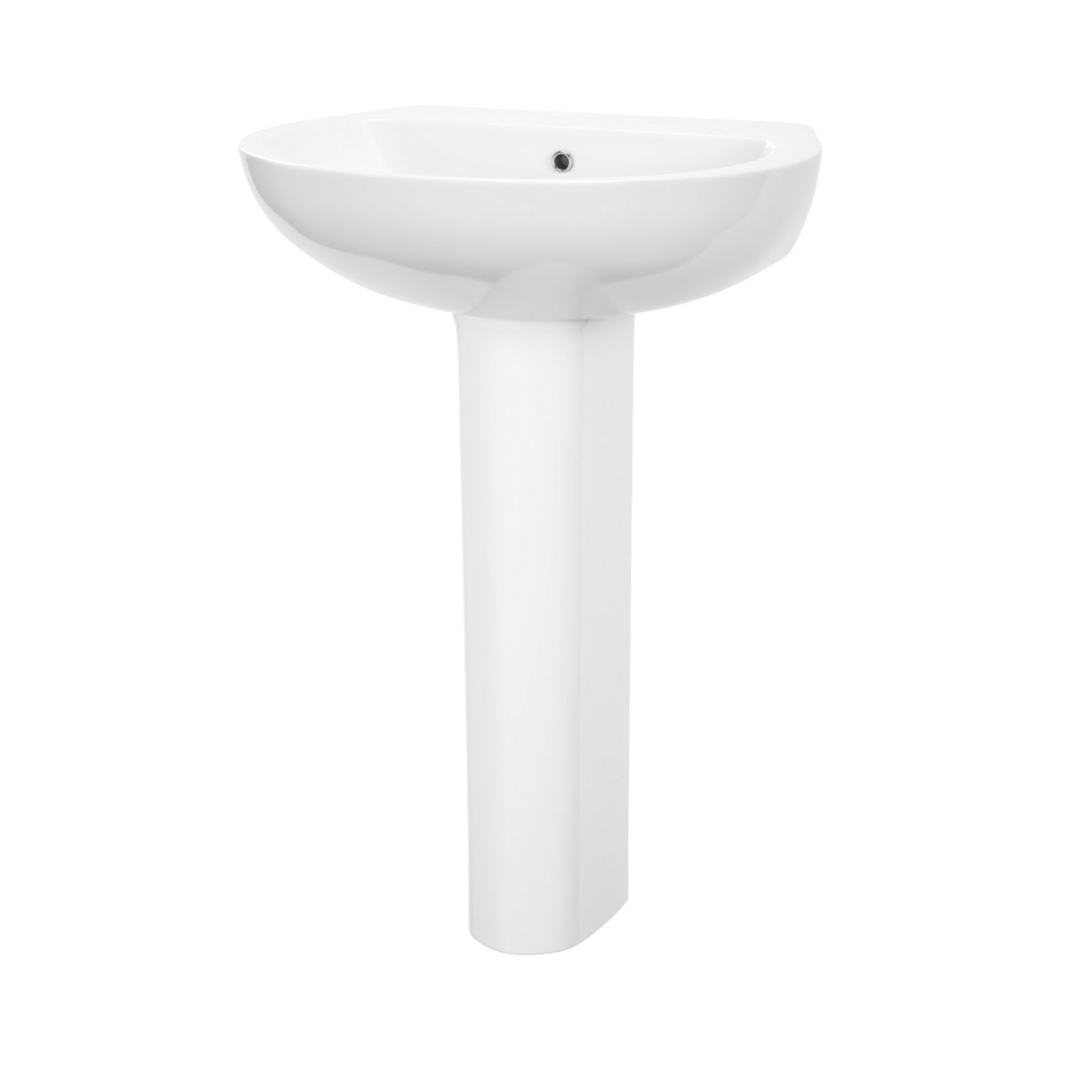 Swirl Enz Wall-Mounted Basin 1 Tap Hole 555mm (326CP)