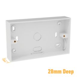 D-Line TSB28W/2 2-Gang Surface Pattress  Box 28mm 2 Pack