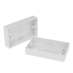 D-Line TSB28W/2 2-Gang Surface Pattress  Box 28mm 2 Pack
