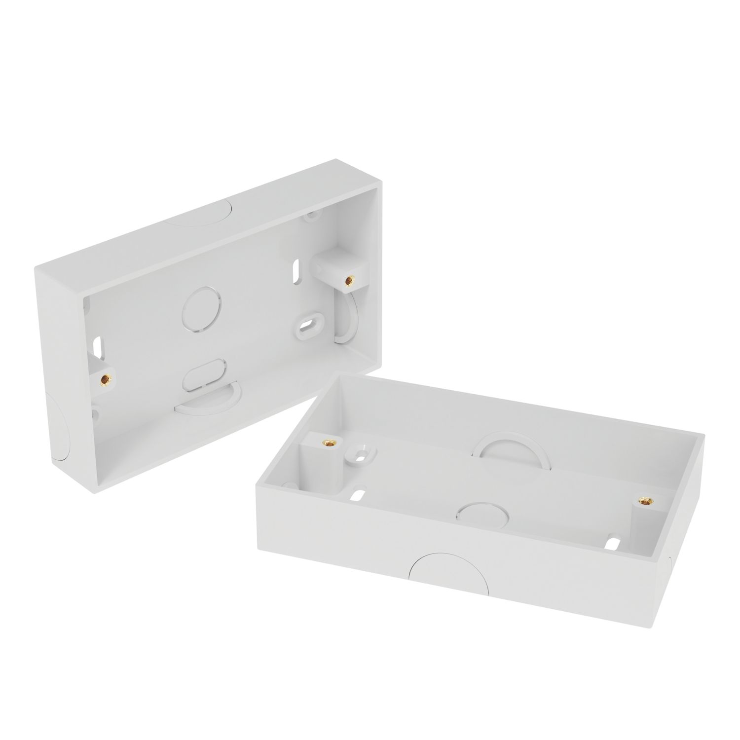 D-Line TSB28W/2 2-Gang Surface Pattress Box 28mm 2 Pack (326CY)