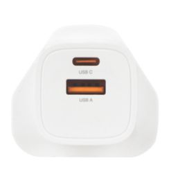 Masterplug 2-Outlet Type A & C Plug-In USB Charger White 3.6A