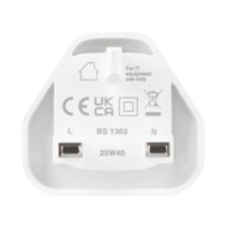 Masterplug 2-Outlet Type A & C Plug-In USB Charger White 3.6A
