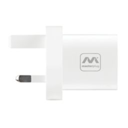 Masterplug 2-Outlet Type A & C Plug-In USB Charger White 3.6A