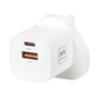Masterplug 2-Outlet Type A & C Plug-In USB Charger White 3.6A