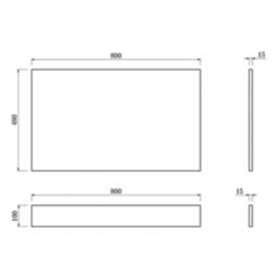 Highlife Bathrooms Halite Adjustable End Bath Panel 800mm Gloss White 2 Pieces