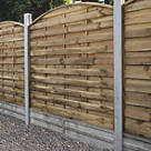Forest Dome Double-Slatted Curved Top Fence Panel Natural Timber 6' x 6' Pack of 3