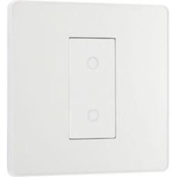 British General Evolve 1-Gang 2-Way LED Single Secondary Trailing Edge Touch Dimmer Switch  Pearlescent White with White Inserts