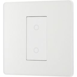 British General Evolve 1-Gang 2-Way LED Single Secondary Trailing Edge Touch Dimmer Switch  Pearlescent White with White Inserts