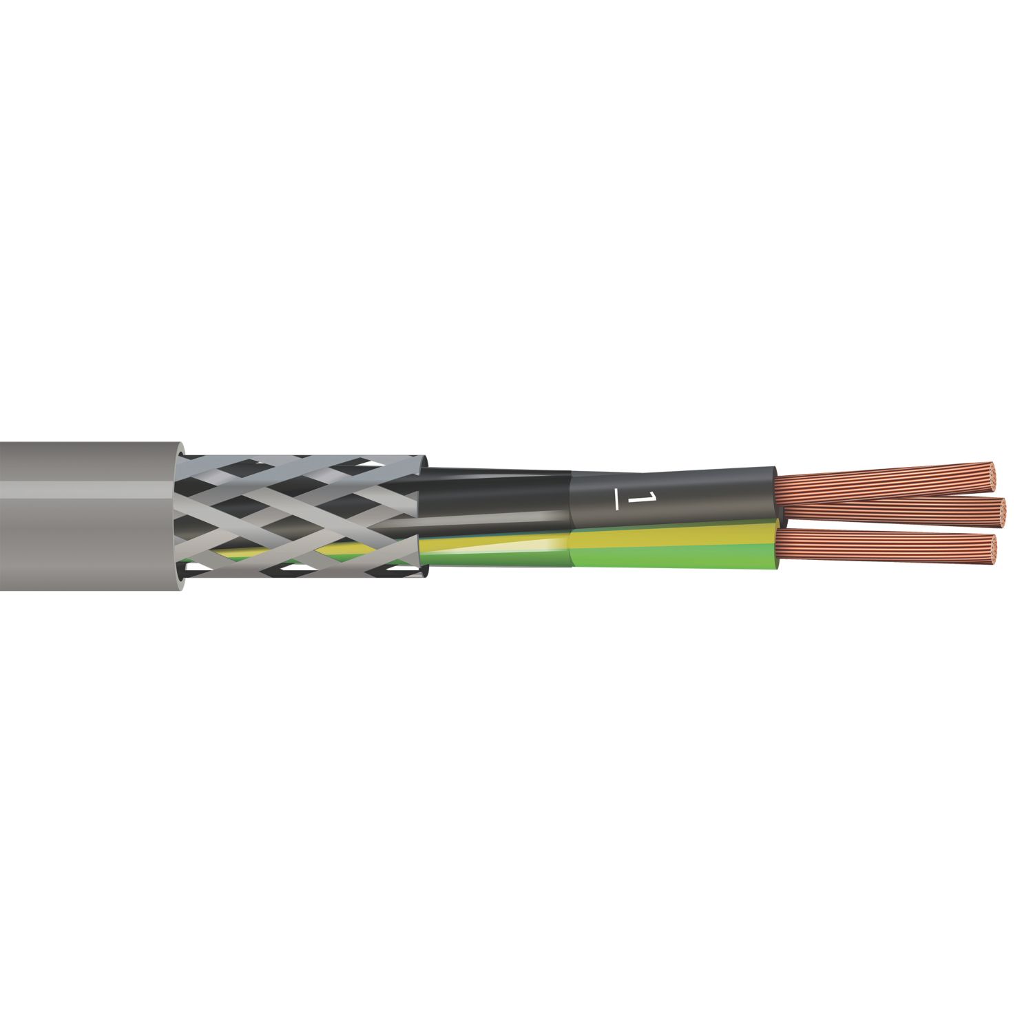Time 3-Core CY Grey 1.5mm² Screened Control Cable 1m Coil (326RF)