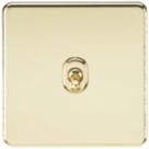 Knightsbridge  10AX 1-Gang 2-Way Light Switch  Polished Brass