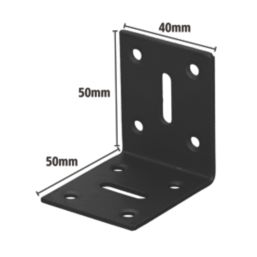 Magnodur Angle Brackets Black 50mm x 50mm x 40mm 10 Pack