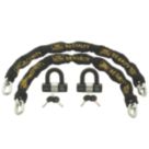Burg-Wachter Hardened Steel Heavy Duty Security Kit: 2 x Chain, 2 x Lock & 2  1m x 10mm