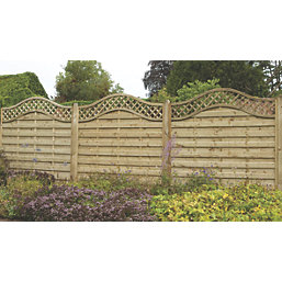 Forest Prague  Lattice Curved Top Fence Panels Natural Timber 6' x 6' Pack of 8