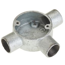 Deta 3 Way 25mm Tee Conduit Box Galvanised