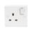 LAP  13A 1-Gang SP Switched Plug Socket White