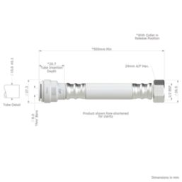 JG Speedfit  Flexible Tap Connectors 15mm x 1/2" x 500mm 2 Pack
