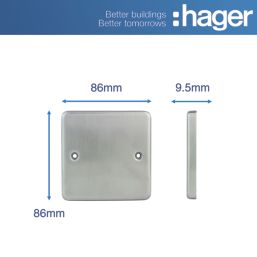 Hager Sollysta WRP1BS 1-Gang Blanking Plate Brushed Stainless Steel