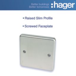 Hager Sollysta WRP1BS 1-Gang Blanking Plate Brushed Stainless Steel