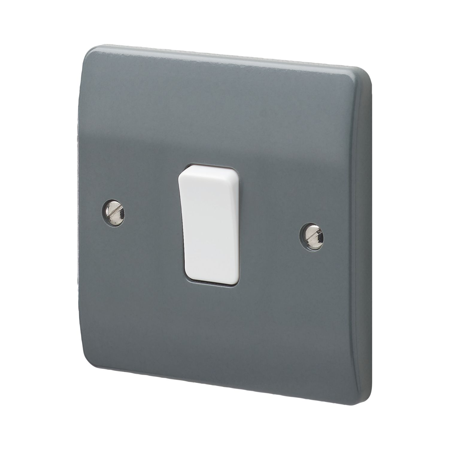 MK Logic Plus 10AX 1-Gang 2-Way Switch Graphite with White Inserts (327FF)