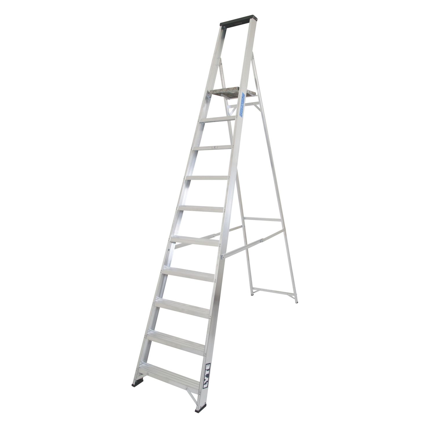 Lyte Aluminium 2.74m 10 Step Platform Step Ladder (327FG)
