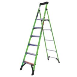 Little Giant MightyLite Fibreglass & Aluminium 6-Treads Platform Stepladder  1.7m