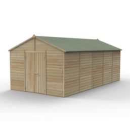 Forest Beckwood 9' 6" x 10' (Nominal) Apex Shiplap Timber Shed with Base