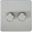 Knightsbridge  2-Gang 2-Way LED Intelligent Dimmer Switch  Brushed Chrome