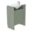 Newland  Double Door Floor Standing Vanity Unit with Basin Matt Sage Green 600mm x 370mm x 840mm
