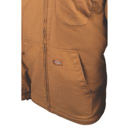 Dickies Sherpa Lined Duck  Jacket Rinsed Brown Large 42-44" Chest