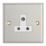 Contactum iConic 5A 1-Gang Unswitched Round Pin Socket Brushed Steel with White Inserts