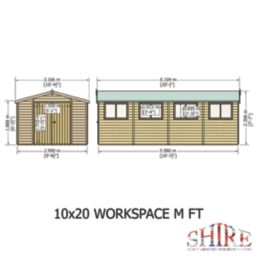 Shire  10' x 19' 6" (Nominal) Apex Shiplap Timber Workshop