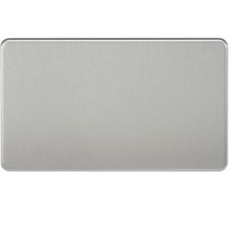 Knightsbridge  2-Gang Blanking Plate Brushed Chrome