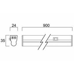 Sylvania SylPipe 900mm LED Cupboard Batten Light 11W 1300lm