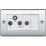 British General Nexus Metal 2-Gang Triplex TV Socket Polished Chrome