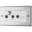 British General Nexus Metal 2-Gang Triplex TV Socket Polished Chrome